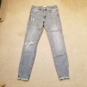 Zara Midrise Destroyed Skinny Denim Jeans